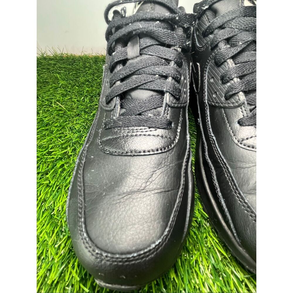 Nike Air Max 90 LTR Triple Black Leather Sneakers CD6864-001 Youth 7Y Women's 8. - Picture 4 of 10